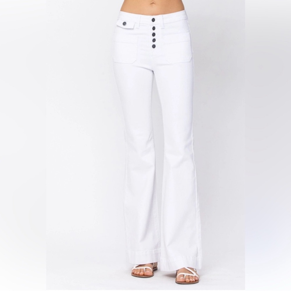 New Judy Blue White Flare Fit Jeans